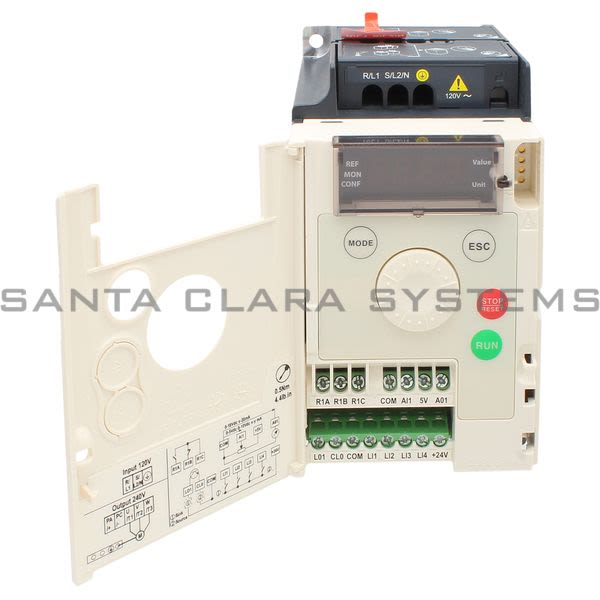 Telemecanique ATV 12H018F1  variable speed drive ATV12 - 0.18kW - 0.25hp - 100..120V - 1ph Product Image