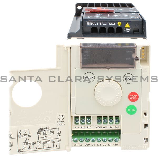 Telemecanique ATV12H075M3 variable speed drive ATV12 - 0.75kW - 1hp - 200..240V - 3ph - with heat sink Product Image