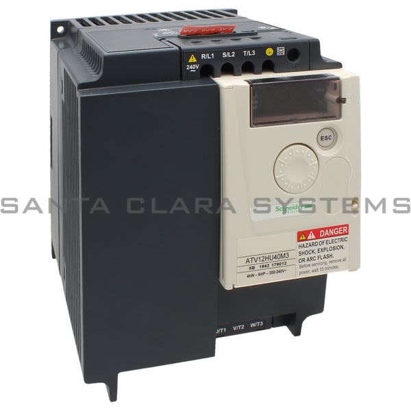 Telemecanique ATV12HU40M3 variable speed drive ATV12 - 4kW - 5hp - 200..240V - 3ph - with heat sink Product Image
