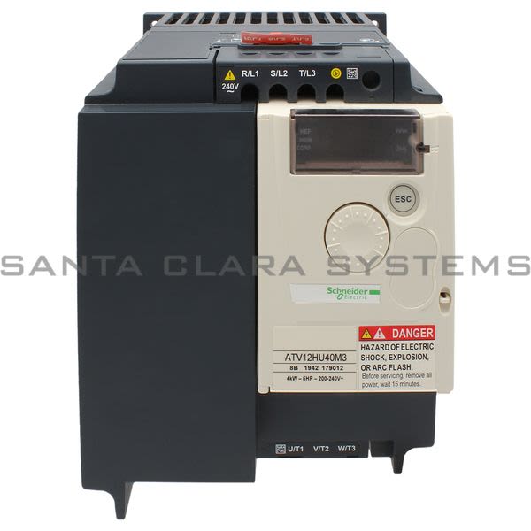 Telemecanique ATV12HU40M3 variable speed drive ATV12 - 4kW - 5hp - 200..240V - 3ph - with heat sink Product Image