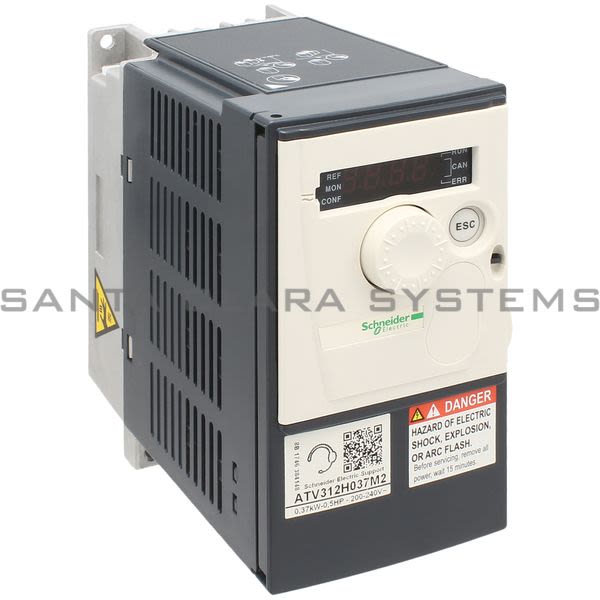 Telemecanique ATV312H037M2 variable speed drive ATV312 - 0.37kW - 1kVA - 41 W - 200..240 V - 1-phase supply Product Image