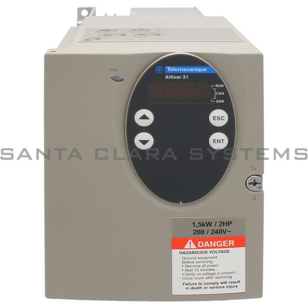 Telemecanique ATV31HU15M2  variable speed drive ATV31 - 1.5kW - 240V 1-phase supply - EMC filter - IP20 Product Image