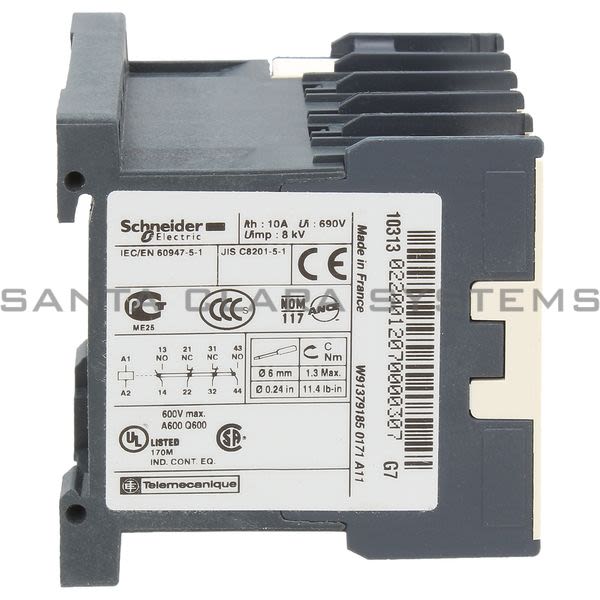 Telemecanique CA2KN22G7 TeSys K control relay - 2 NO + 2 NC - <= 690 V - 120 V AC coil Product Image