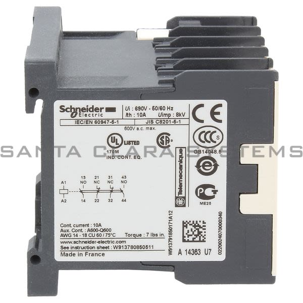 Telemecanique CA2KN22U7 TeSys K control relay - 2 NO + 2 NC - <= 690 V - 230...240 V AC coil Product Image