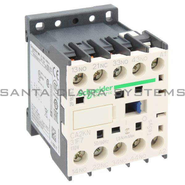 Telemecanique CA2KN31F7 TeSys K control relay - 3 NO + 1 NC - <= 690 V - 110 V AC coil Product Image