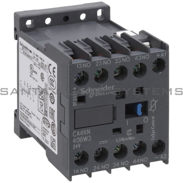 Telemecanique CA4KN40BW3 TeSys K control relay - 4 NO - <= 690 V - 24 V DC low consumption coil Product Image