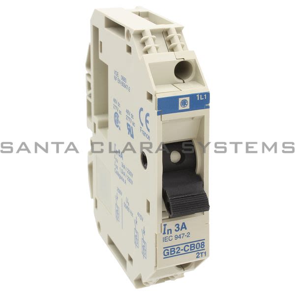 Telemecanique GB2CB08  TeSys GB2 - thermal-magnetic circuit breaker - 1P - 3 A - Id = 40 A Product Image
