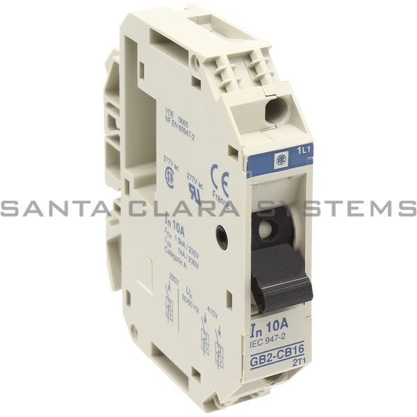 Telemecanique GB2CB16  TeSys GB2 - thermal-magnetic circuit breaker - 1P - 10 A - Id = 138 A Product Image