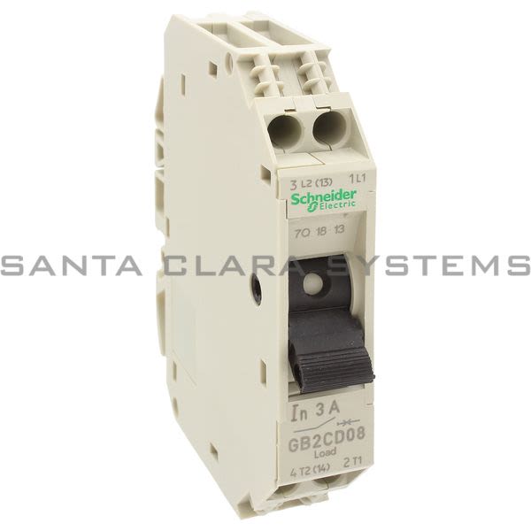 Telemecanique GB2CD08  TeSys GB2 - thermal-magnetic circuit breaker - 1P + N - 3 A - Id = 40 A Product Image