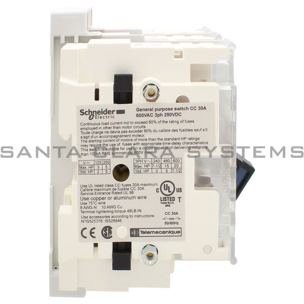 Telemecanique GS1EERU30 Disconnect Switch Product Image