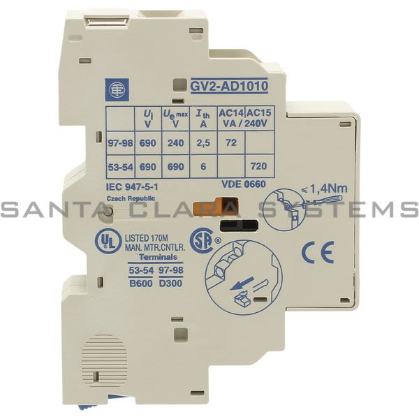 Telemecanique GV2AD1010 Auxiliary Contact Product Image