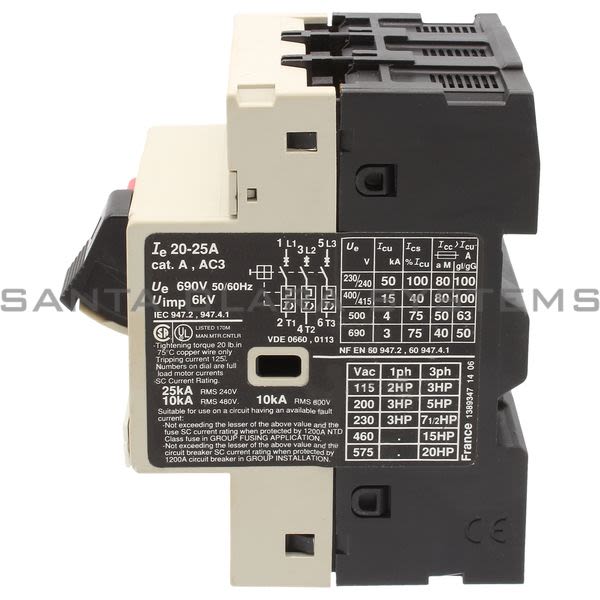 Telemecanique GV2M22 Manual Starter Product Image