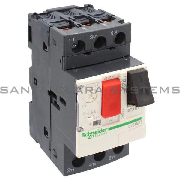 Telemecanique GV2ME06 TeSys GV2-Circuit breaker-thermal-magnetic - 1...1.6 A - screw clamp terminals Product Image