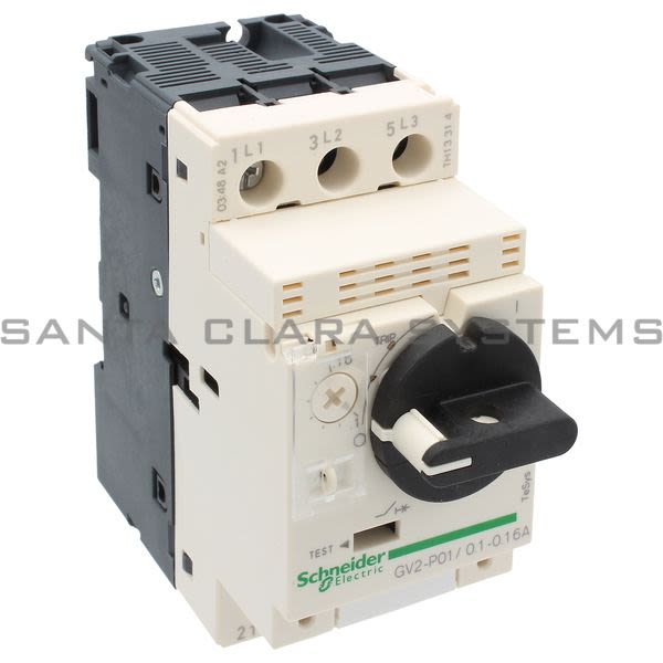 Telemecanique GV2P01 TeSys GV2 - Motor circuit breaker - thermal-magnetic - 0.1?0.16 A Product Image