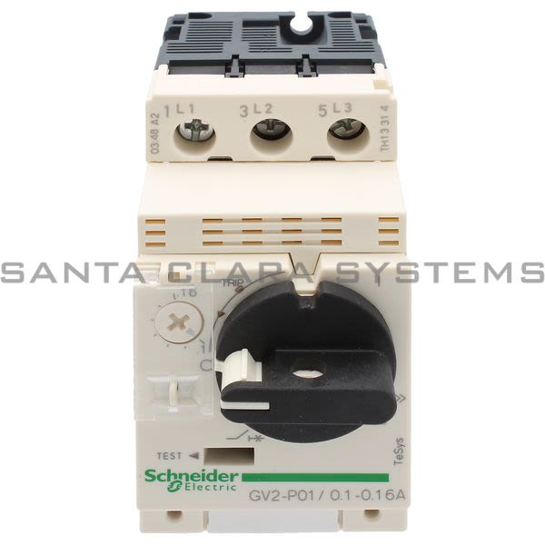 Telemecanique GV2P01 TeSys GV2 - Motor circuit breaker - thermal-magnetic - 0.1?0.16 A Product Image