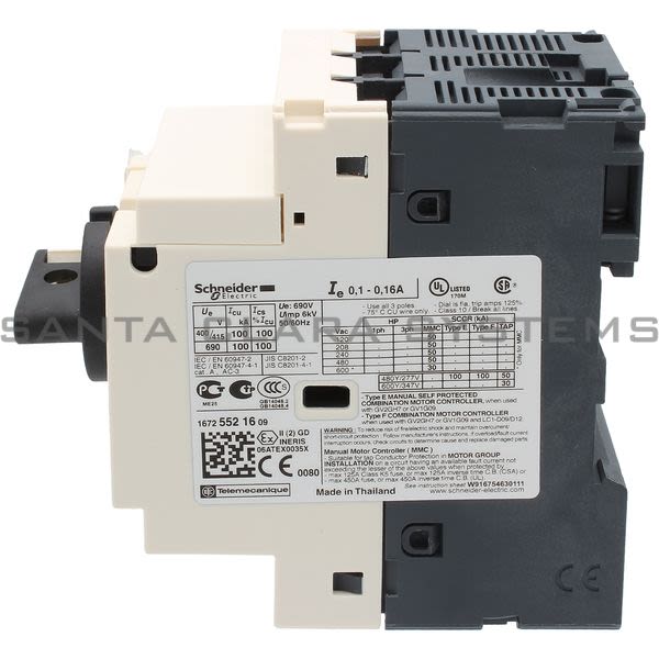 Telemecanique GV2P01 TeSys GV2 - Motor circuit breaker - thermal-magnetic - 0.1?0.16 A Product Image