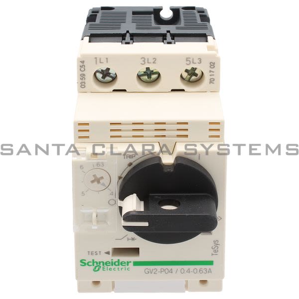 Telemecanique GV2P04 TeSys GV2 - Motor circuit breaker - thermal-magnetic - 0.4?0.63 A Product Image