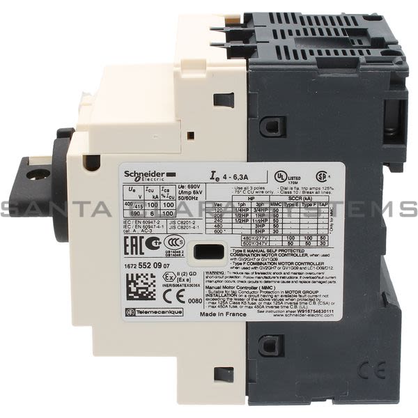 Telemecanique GV2P10 TeSys GV2 - Motor circuit breaker - thermal-magnetic - 4?6.3 A Product Image