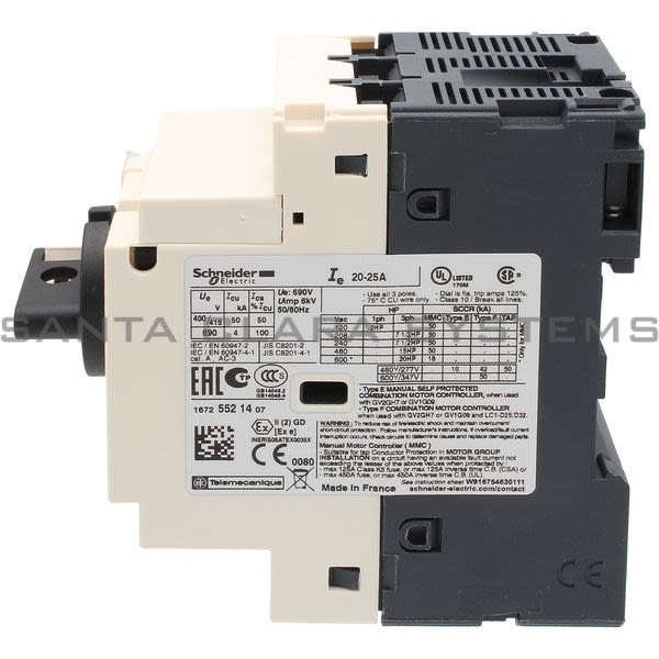 Telemecanique GV2P22 TeSys GV2 - Motor circuit breaker - thermal-magnetic - 20?25 A Product Image