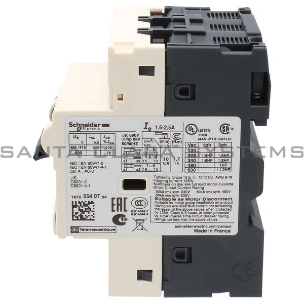 Telemecanique GV2RT07 Manual Starter Product Image