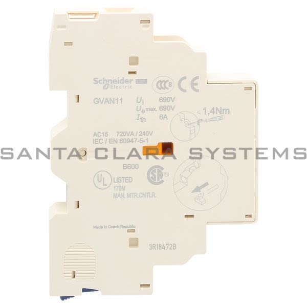 Telemecanique GVAN11 TeSys GV2 & GV3 - auxiliary contact block - 1 NO + 1 NC Product Image