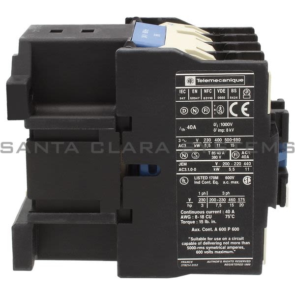 Telemecanique LC1D2510B6 Contactor Product Image