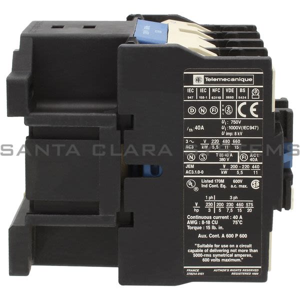 Telemecanique LC1D2510G6 Contactor Product Image