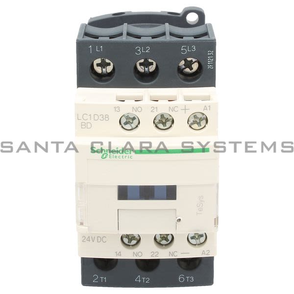 Telemecanique LC1D38BD TeSys D contactor - 3P(3 NO) - AC-3 - <= 440 V 38 A - 24 V DC standard coil Product Image