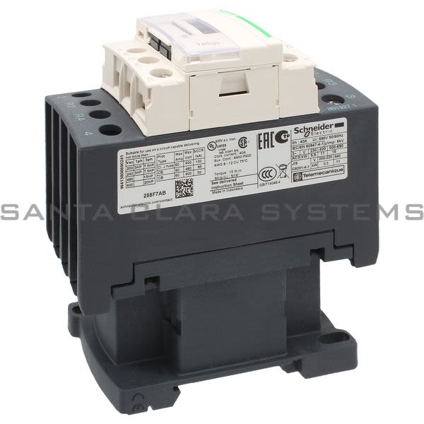 Telemecanique LC1D258F7 TeSys D contactor - 4P(2 NO + 2 NC) - AC-1 - <= 440 V 40 A - 110 V AC coil Product Image