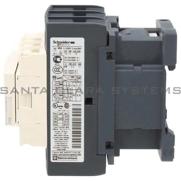 Telemecanique LC1D25T7 TeSys D contactor - 3P(3 NO) - AC-3 - <= 440 V 25 A - 480 V AC coil Product Image