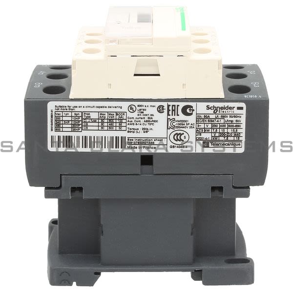 Telemecanique LC1D32F7 TeSys D contactor - 3P(3 NO) - AC-3 - <= 440 V 32 A - 110 V AC coil Product Image