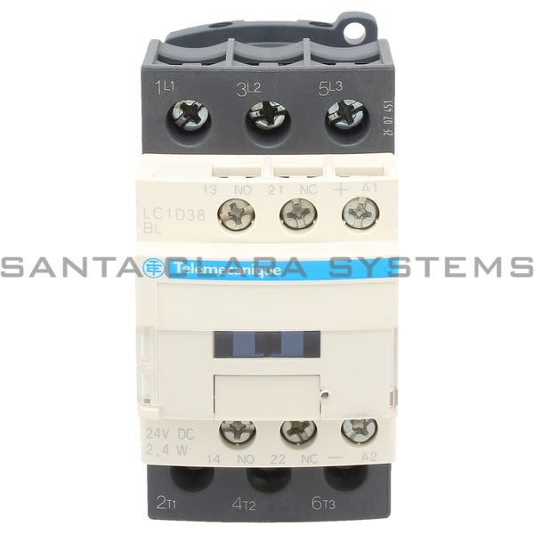 Telemecanique LC1D38BL TeSys D contactor - 3P(3 NO) - AC-3 - <= 440 V 38 A - 24 V DC low cons coil Product Image