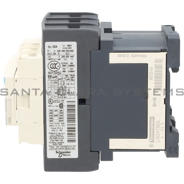 Telemecanique LC1D38BL TeSys D contactor - 3P(3 NO) - AC-3 - <= 440 V 38 A - 24 V DC low cons coil Product Image