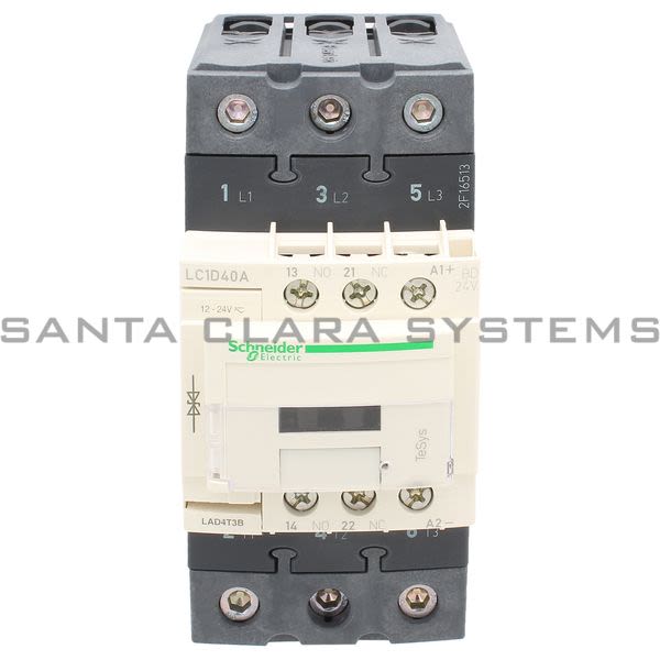 Telemecanique LC1D40ABD TeSys D contactor - 3P(3 NO) - AC-3 - <= 440 V 40 A - 24 V DC standard coil Product Image