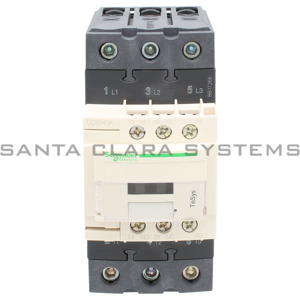 Telemecanique LC1D40AM7 TeSys D contactor - 3P(3 NO) - AC-3 - <= 440 V 40 A - 220 V AC 50/60 Hz coil Product Image