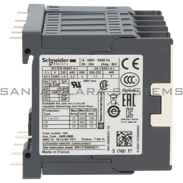 Telemecanique LC1K06105F7 Contactor Product Image