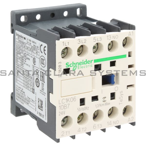 Telemecanique LC1K0610B7 TeSys K contactor - 3P - AC-3 <= 440 V 6 A - 1 NO aux. - 24 V AC coil Product Image