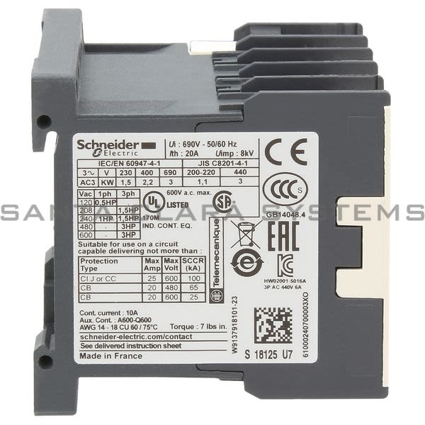 Telemecanique LC1K0610U7 Contactor Product Image