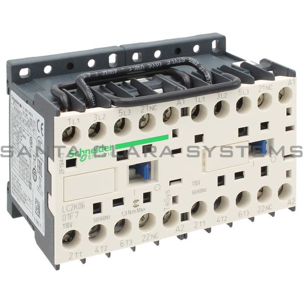 Telemecanique LC2K0601F7 TeSys K reversing contactor - 3P - AC-3 <= 440 V 6 A - 1 NC - 110 V AC coil Product Image