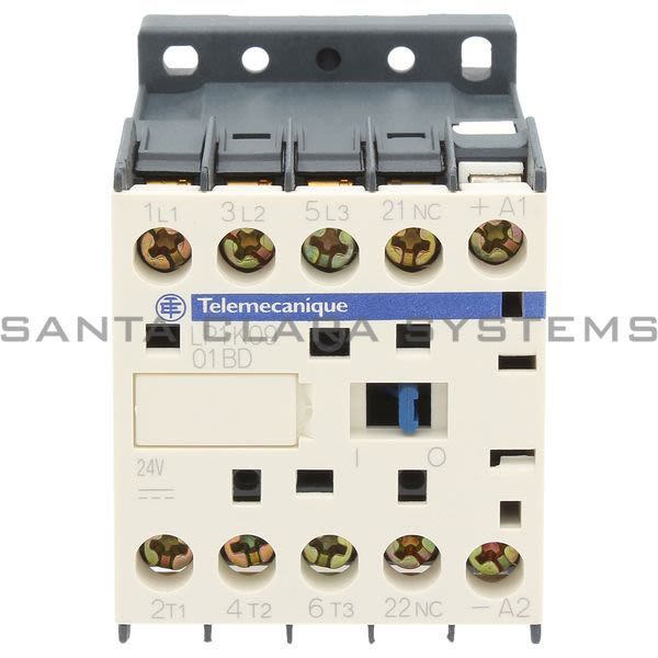 Telemecanique LP1K0901BD TeSys K contactor - 3P - AC-3 <= 440 V 9 A - 1 NC aux. - 24 V DC coil Product Image