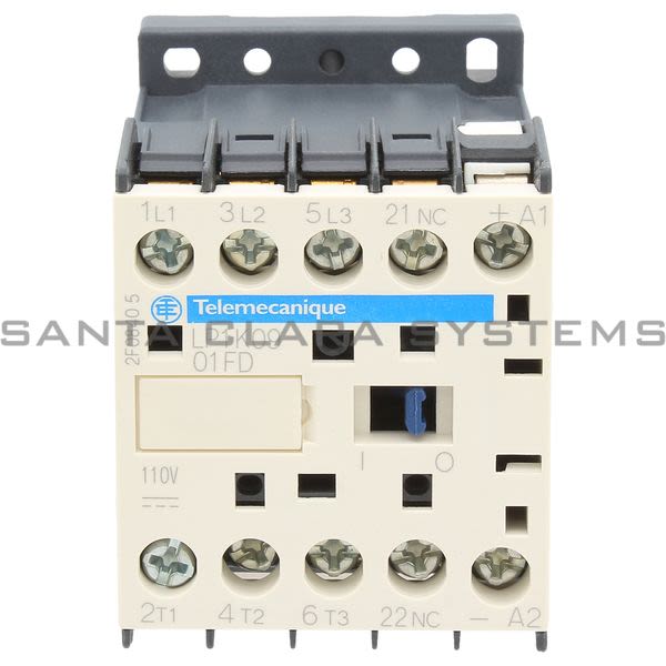 Telemecanique LP1K0901FD TeSys K contactor - 3P - AC-3 <= 440 V 9 A - 1 NC aux. - 110 V DC coil Product Image