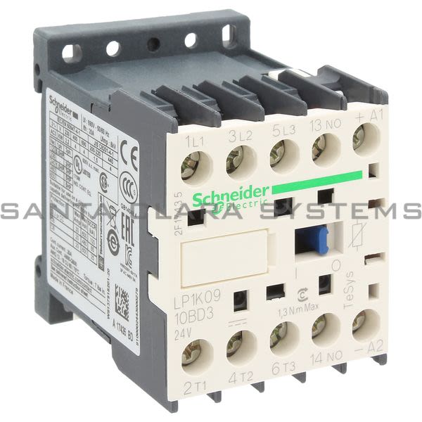 Telemecanique LP1K0910BD3 TeSys K contactor - 3P - AC-3 <= 440 V 9 A - 1 NO aux. - 24 V DC coil Product Image