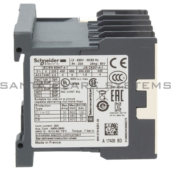 LP1K0910BD3 TeSys K contactor 3P AC3