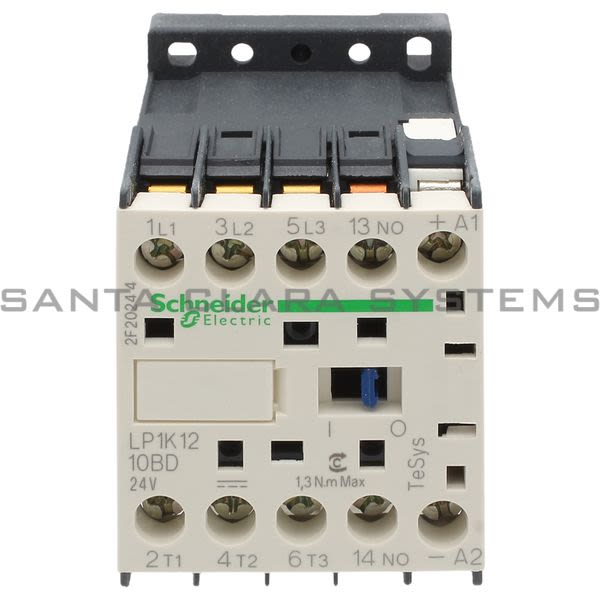 Telemecanique LP1K1210BD TeSys K contactor - 3P - AC-3 <= 440 V 12 A - 1 NO aux. - 24 V DC coil Product Image