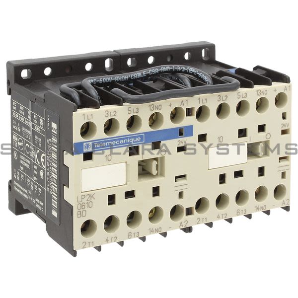 Telemecanique LP2K0610BD TeSys K reversing contactor - 3P - AC-3 <= 440 V 6 A - 1 NO - 24 V DC coil Product Image