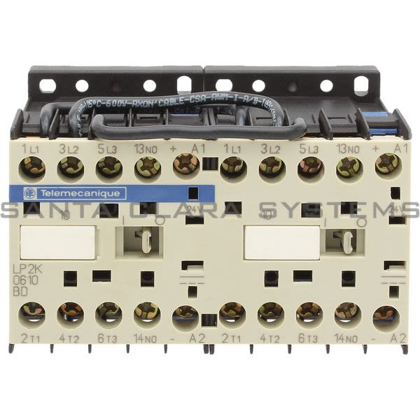 Telemecanique LP2K0610BD TeSys K reversing contactor - 3P - AC-3 <= 440 V 6 A - 1 NO - 24 V DC coil Product Image