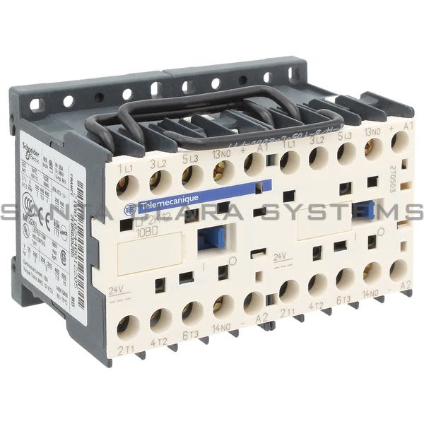 Telemecanique LP2K1210BD TeSys K reversing contactor - 3P - AC-3 <= 440 V 12 A - 1 NO - 24 V DC coil Product Image