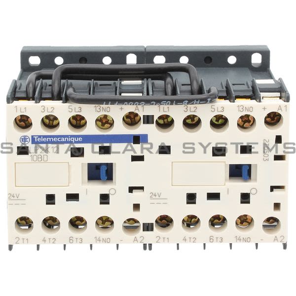 Telemecanique LP2K1210BD TeSys K reversing contactor - 3P - AC-3 <= 440 V 12 A - 1 NO - 24 V DC coil Product Image