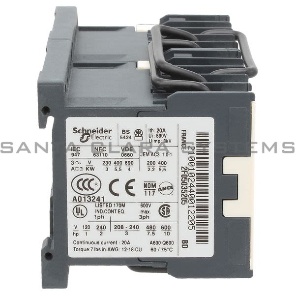 Telemecanique LP2K1210BD TeSys K reversing contactor - 3P - AC-3 <= 440 V 12 A - 1 NO - 24 V DC coil Product Image