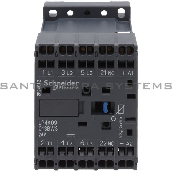 Telemecanique LP4K09013BW3 TeSys K contactor - 3P - AC-3 <= 440 V 9 A - 1 NC aux. - 24 V DC coil Product Image